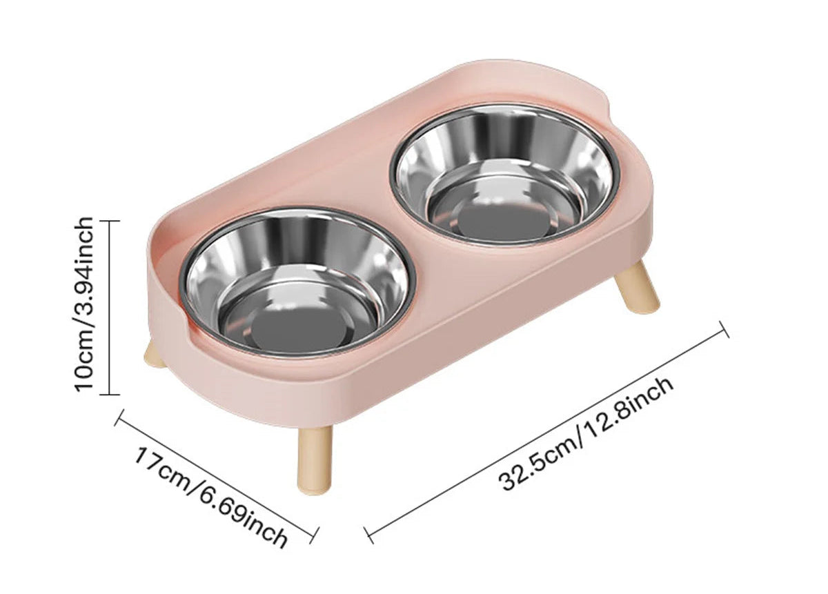 Double gamelle colorée pour chat – Acier inoxydable, grande capacité et design tendance