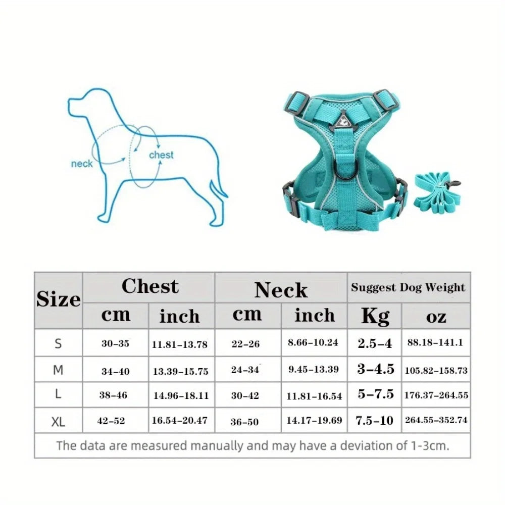 Harnais ajustable sans traction pour chiens