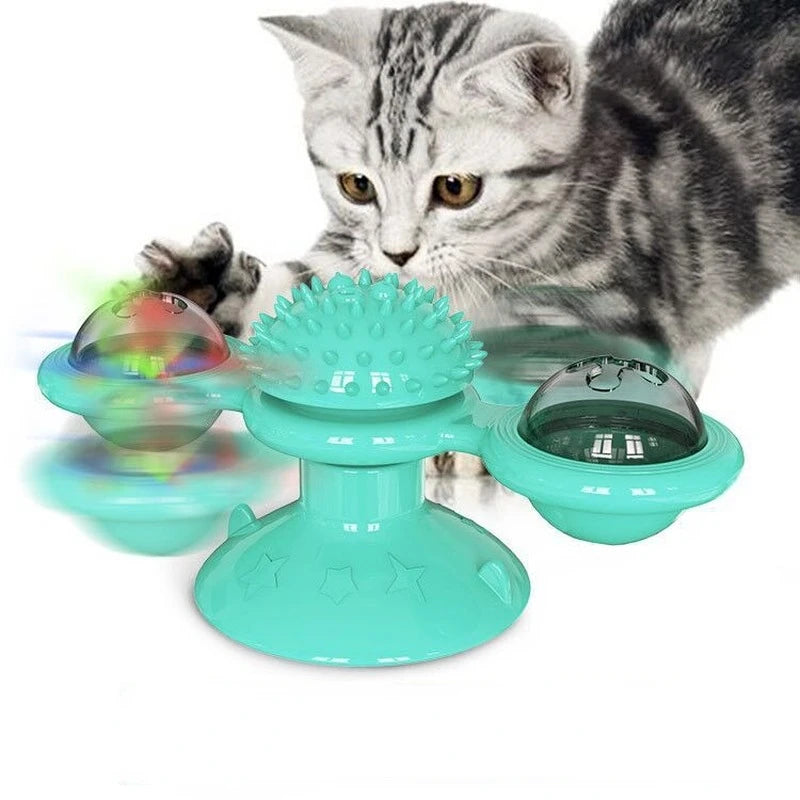 Jouet interactif pour chat – Plateau tournant ludique pour chatons et hygiène dentaire