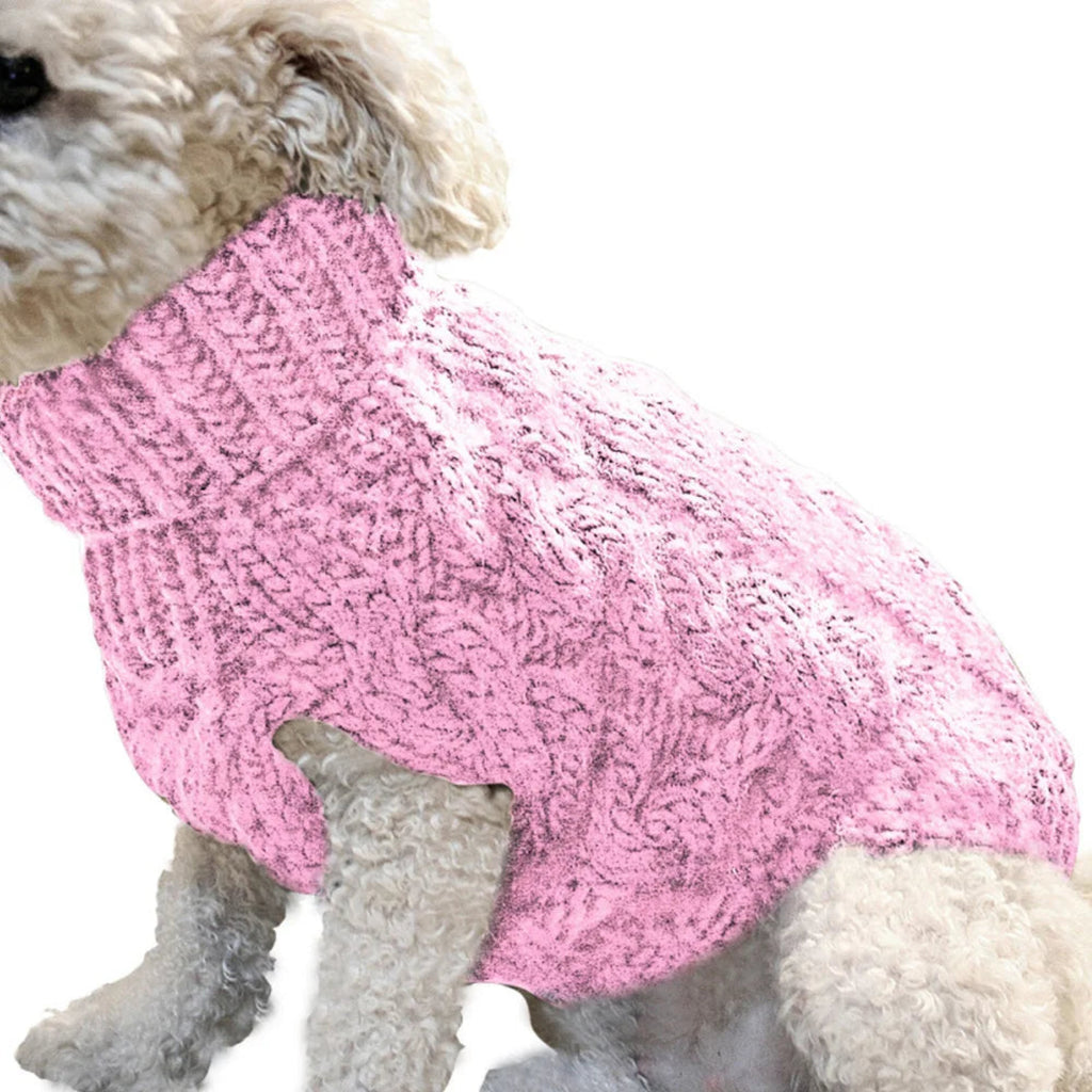 Pull Tricoté pour Petit Chien – Vêtement Mode Automne/Hiver pour Petits Animaux – Pull Chaud et Confortable à Motif Torsadé