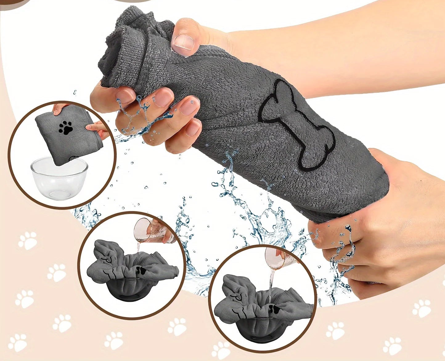 Serviette pour chien en microfibre à séchage rapide – Absorbante, idéale pour le bain