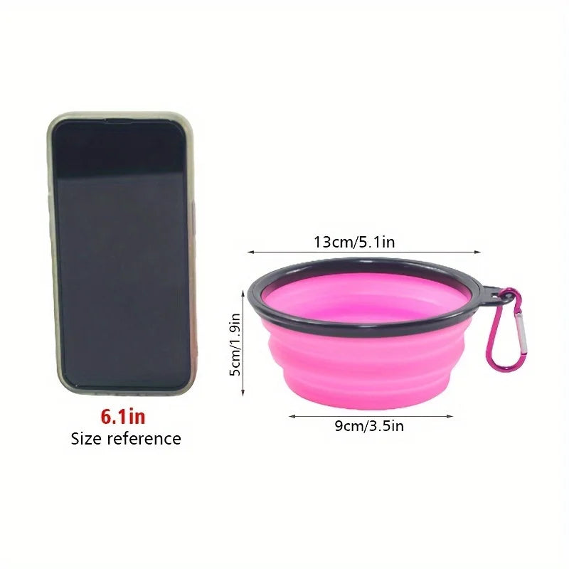 Gamelle pliante en silicone pour chien - pour promenade et pour voyage