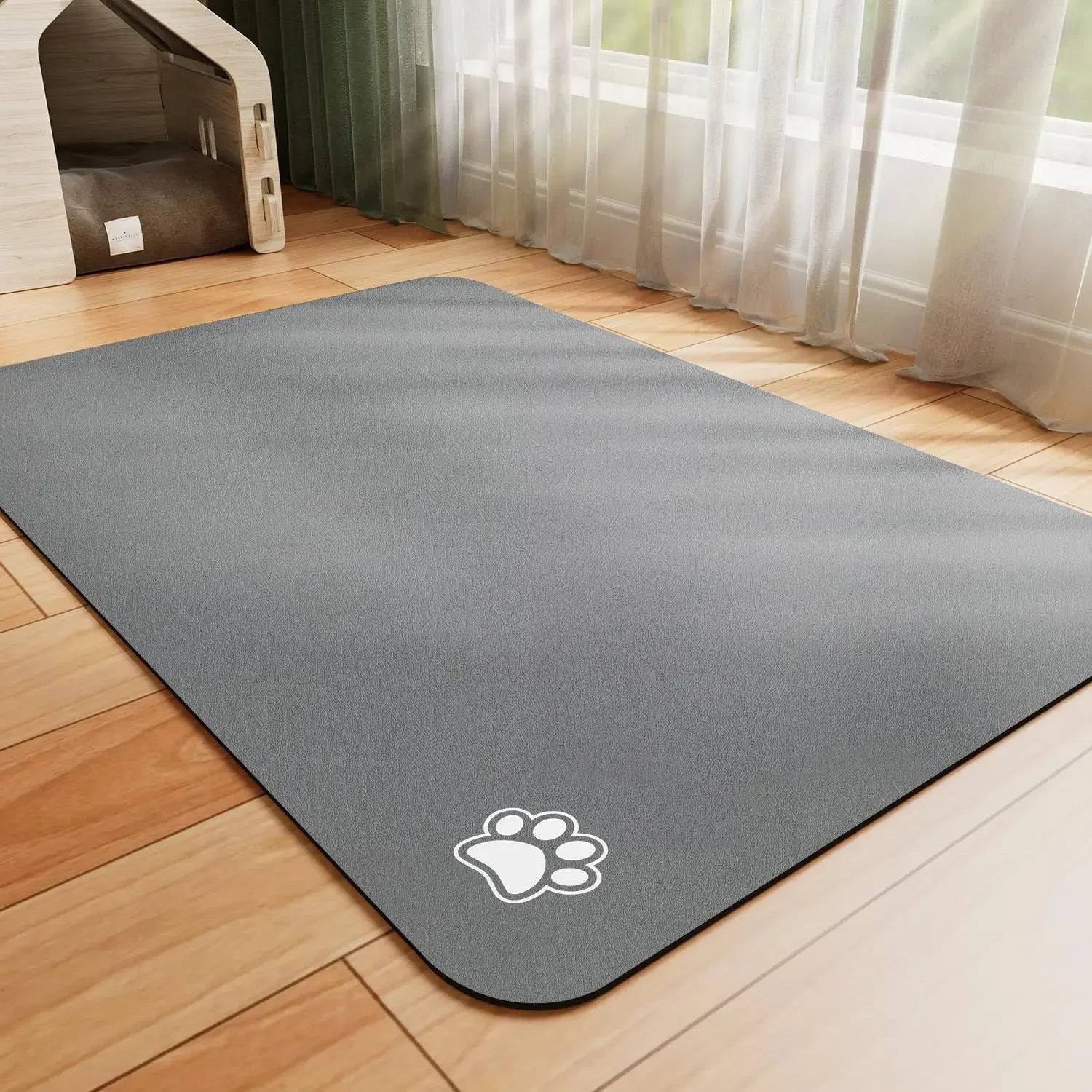 Tapis d'alimentation absorbant pour chat pour la nourriture et l'eau