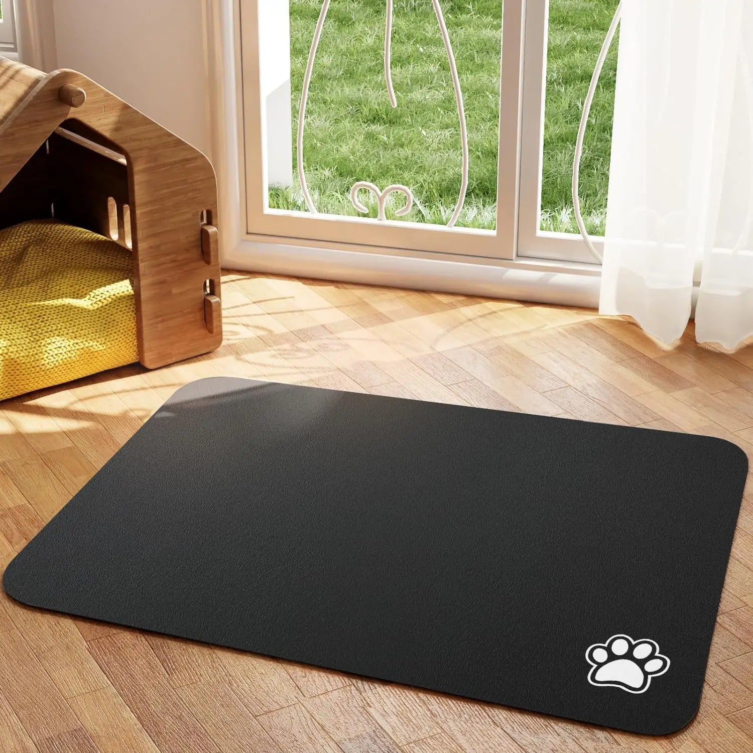 Tapis d'alimentation absorbant pour chat pour la nourriture et l'eau