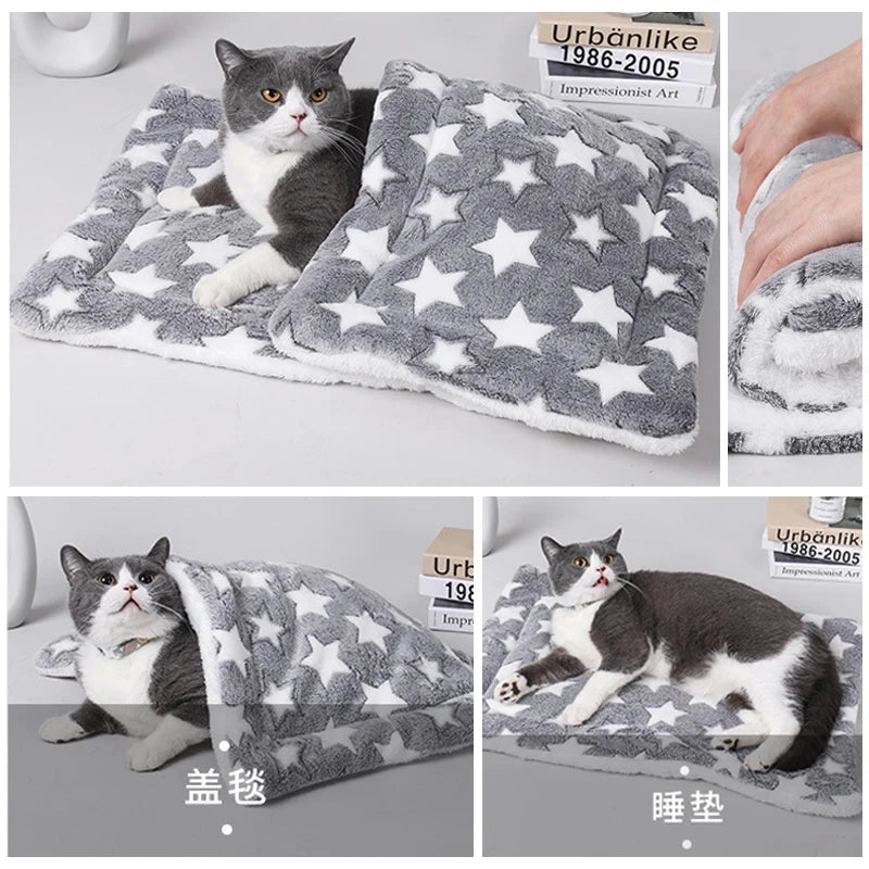 Tapis de couchage en flanelle pour chiens – Lit, matelas et coussin relaxant pour petits chiens
