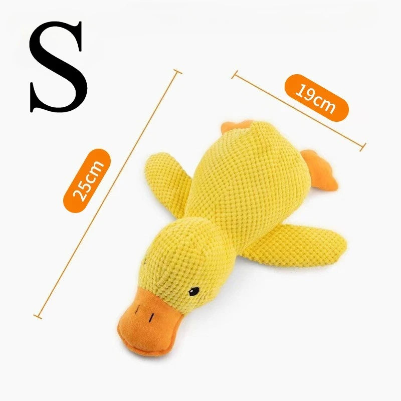 Jouet sonore en peluche en forme de canard endormi pour petits et grands chiens - résistant aux morsures et aux grincements des dents