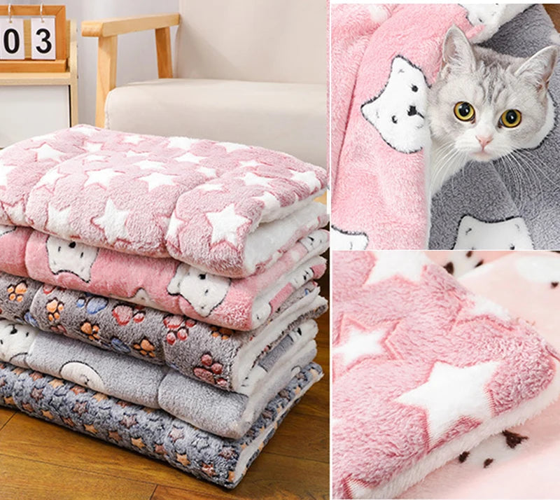 Tapis épais pour chat – Matelas en flanelle respirante, coussin doux et couverture chaude d’hiver