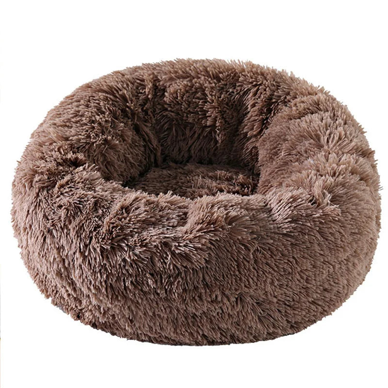 Lit rond en peluche pour chat – Panier chaud, détachable et lavable, idéal pour l’hiver et toutes les saisons