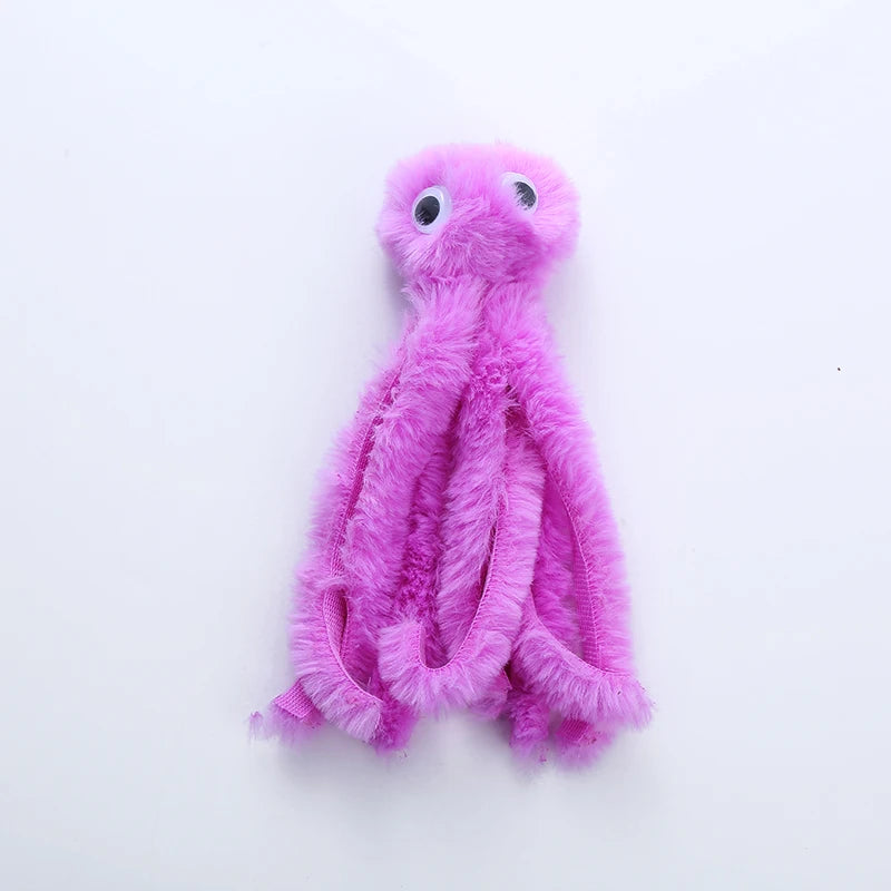 Jouet en peluche pieuvre pour chat – Résistant aux morsures, jeu interactif et amusant