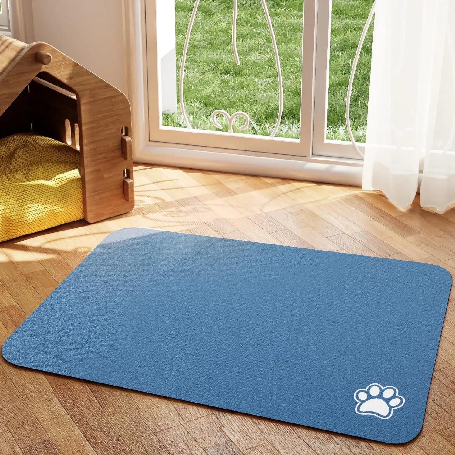 Tapis d'alimentation absorbant pour chat pour la nourriture et l'eau