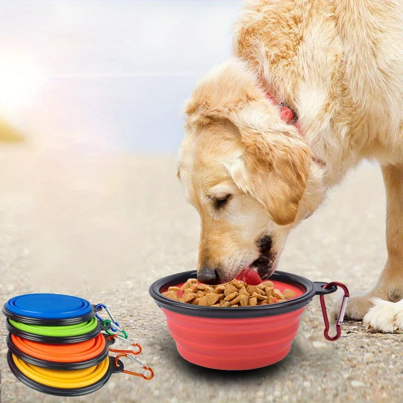 Gamelle pliante en silicone pour chien - pour promenade et pour voyage