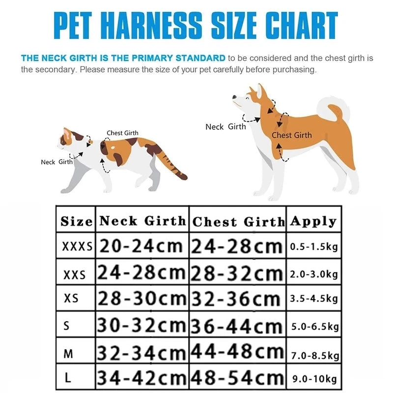 Harnais réfléchissant pour chat – Ensemble harnais et laisse réglable pour chats