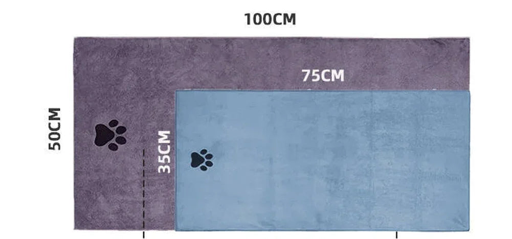 Serviette de Bain en Microfibre Ultra Douce pour Chiens – Séchage Rapide & Confort Absolu